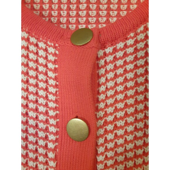 Style & Co. Coral Escape Long Sleeve Cardigan Sweater Gold Buttons Sz M NWT - Picture 3 of 8